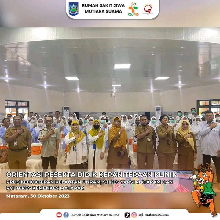 ORIENTASI  PESERTA DIDIK KEPANITERAAN KLINIK PPDS KEDOKTERAN KELAUTAN UNRAM, STIKES YARSI MATARAM DAN POLTEKES KEMENKES MATARAM